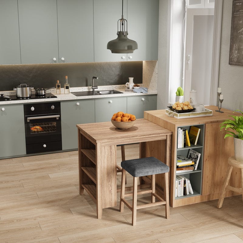 Willow & Hearth Dawson 36"W Oak Finish 3-PC Counter Height Table Set