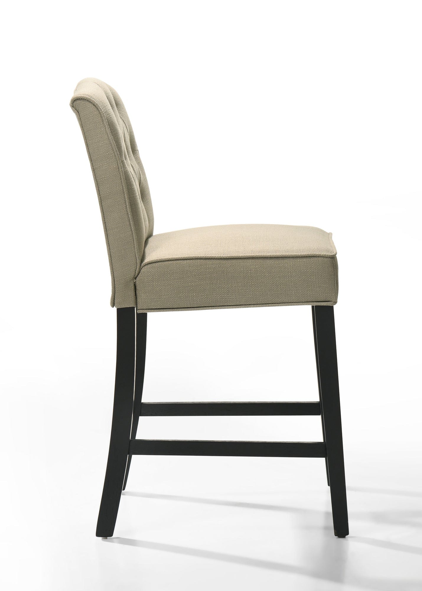 Willow & Hearth Jasper Set of 2 Beige Fabric Counter Height Chairs with Black Finish Legs