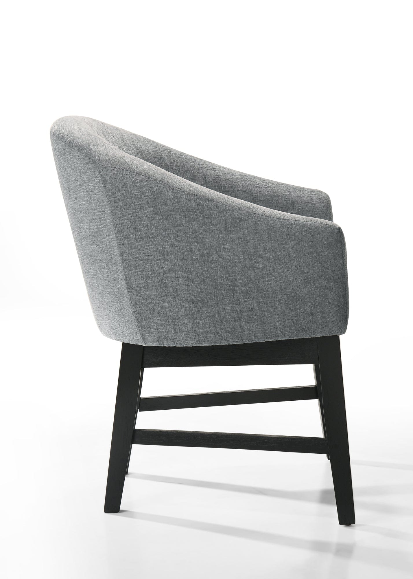 Willow & Hearth Haven Set of 2 Gray Fabric Barrel Dining Chair with Black Finish Legs