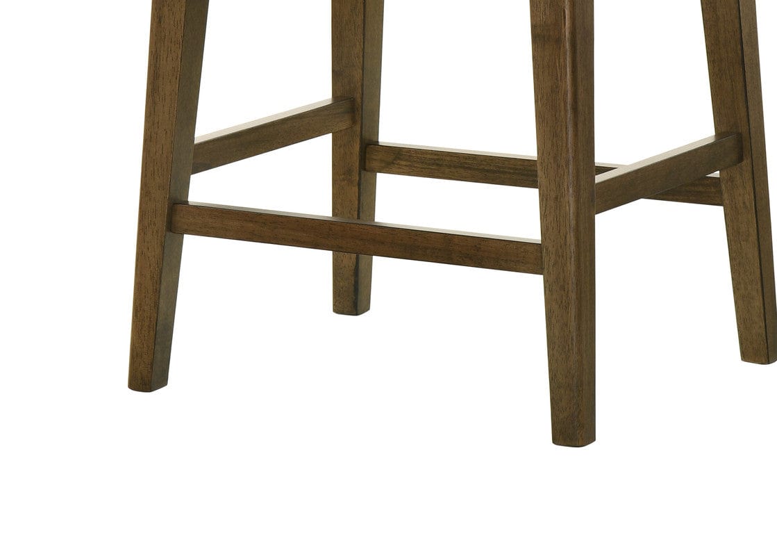 Willow & Hearth Sasha 17"W Walnut Counter Height Stool with Upholstered Seat