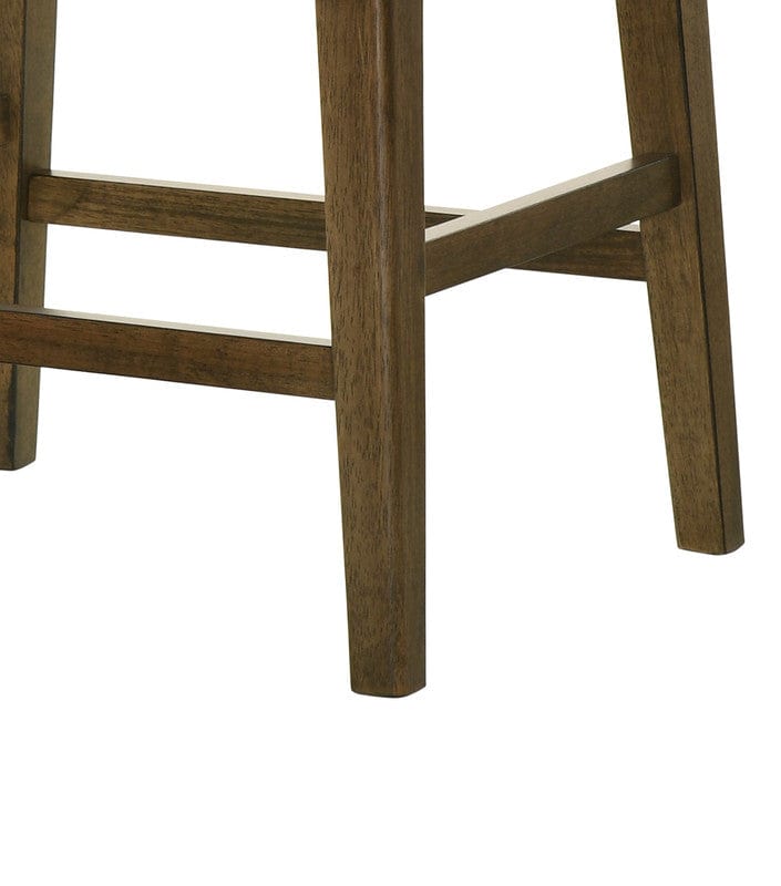 Willow & Hearth Sasha 17"W Walnut Counter Height Stool with Upholstered Seat
