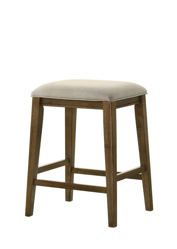 Willow & Hearth Sasha 17"W Walnut Counter Height Stool with Upholstered Seat