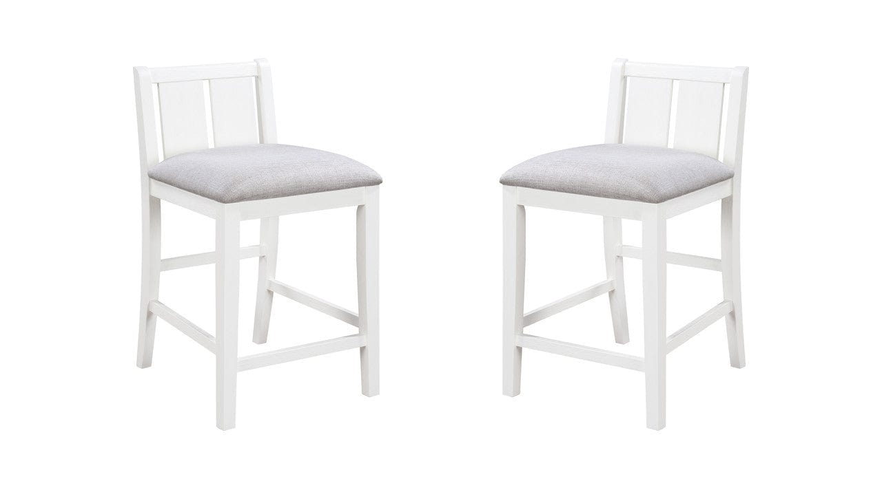 Willow & Hearth Graham Set of 2 White Finish Upholstered Seat 20"W Counter Height Chair