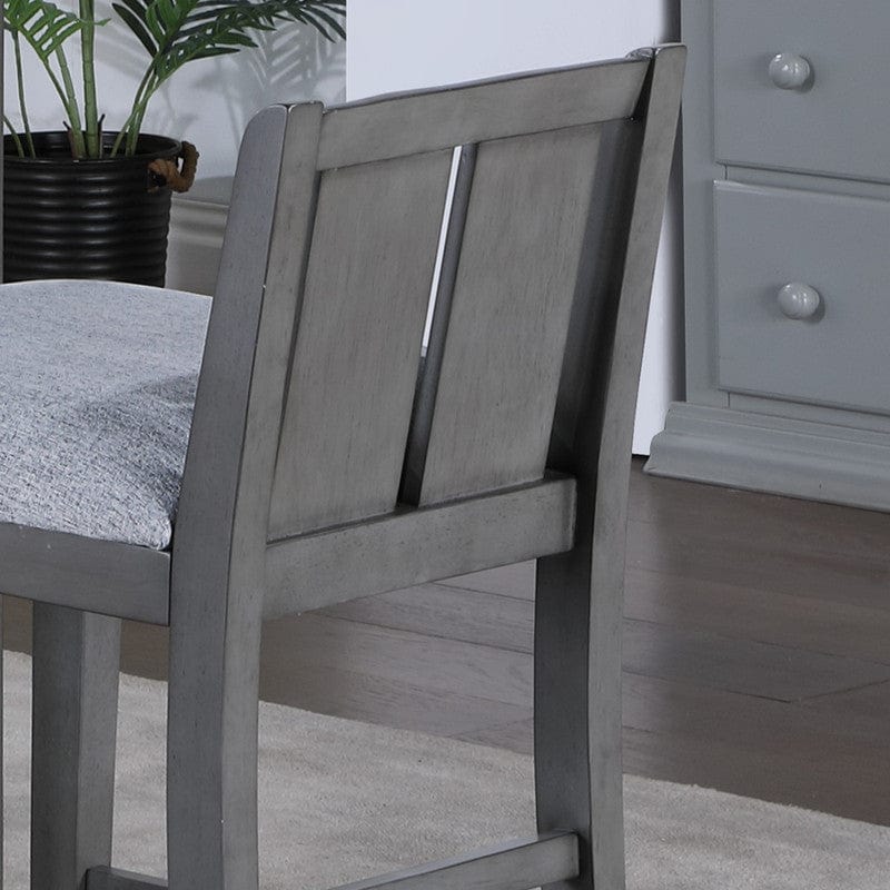 Willow & Hearth Graham Set of 2 Gray Finish Upholstered Seat 20"W Counter Height Chair