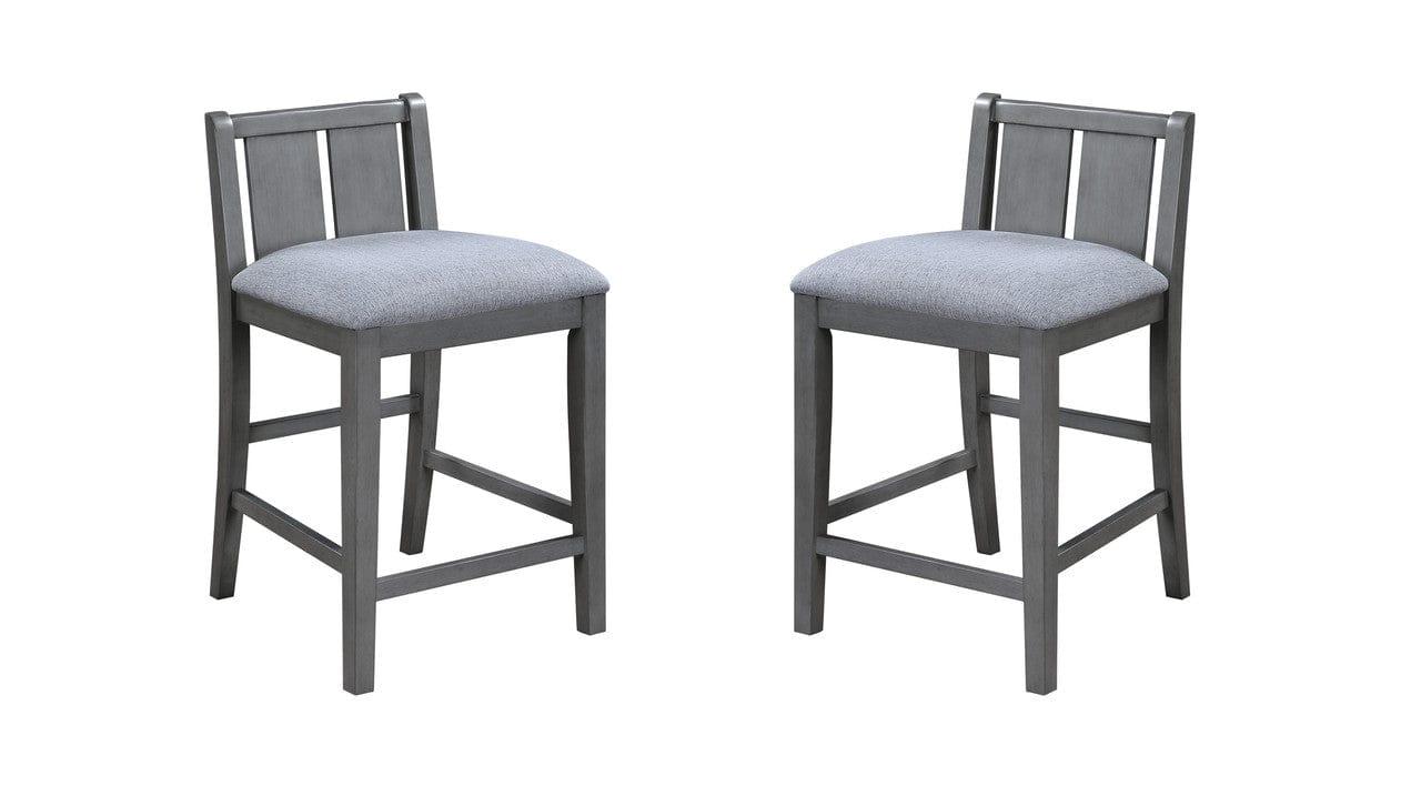 Willow & Hearth Graham Set of 2 Gray Finish Upholstered Seat 20"W Counter Height Chair