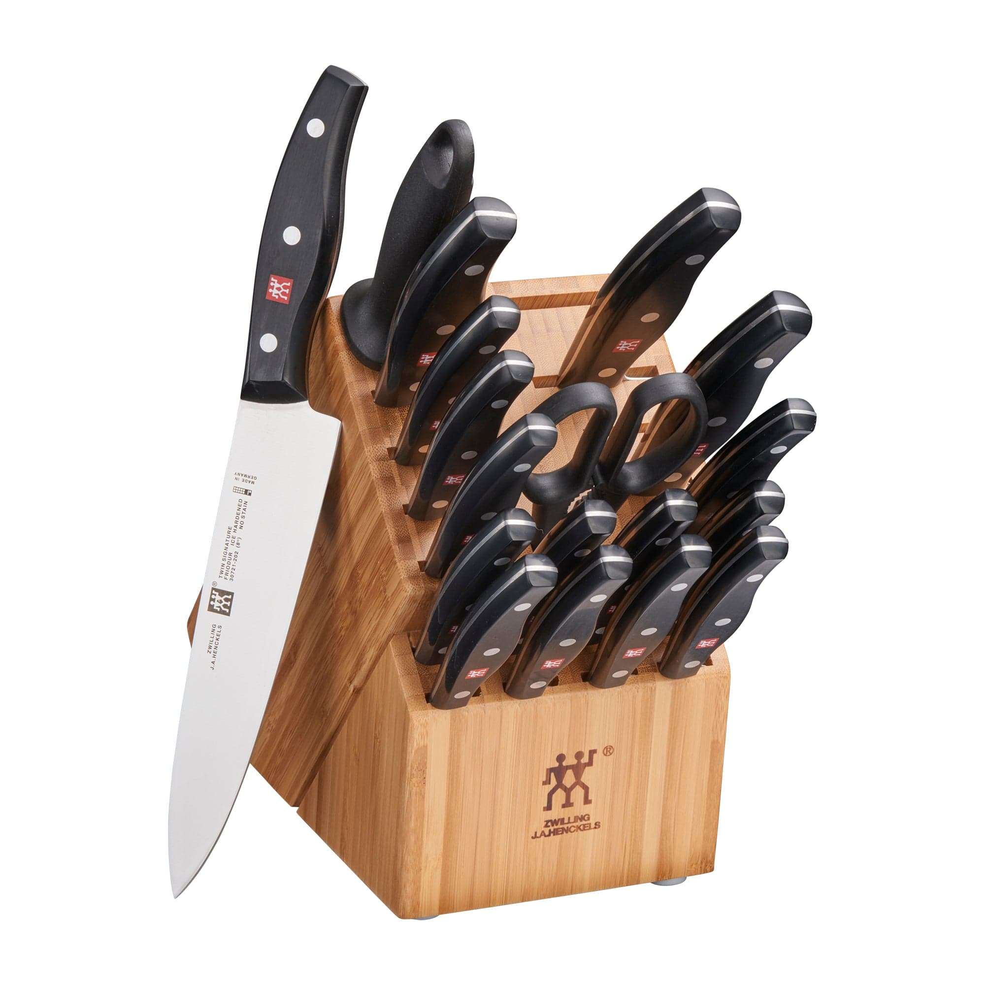 Zwilling Twin Signature 19-Piece German Knife Set with Block, with Special Formula Steel