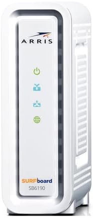 Arris SB6190 SURFboard Cable Modem DOCSIS 3.0 32x8 Gigabit 1 Gbps Port 800 Mbps Max Speed - Certified Refurbished