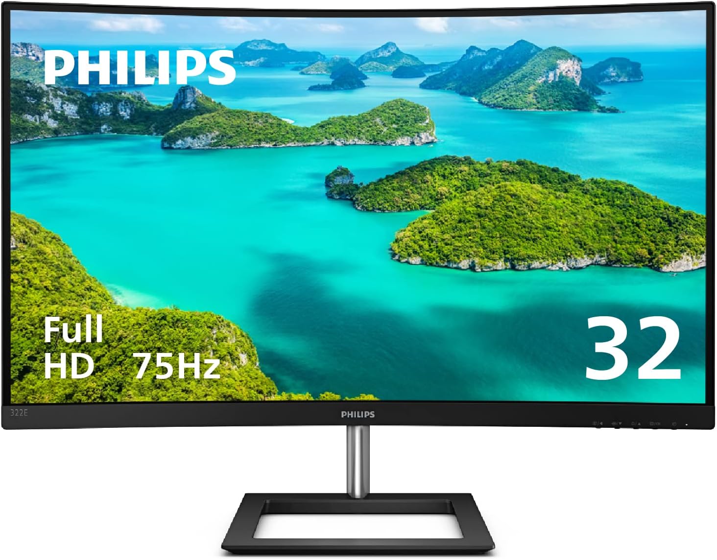 Philips 322E1C-B 32"1920x1080 60Hz Full HD Curved Monitor - Certified Refurbished