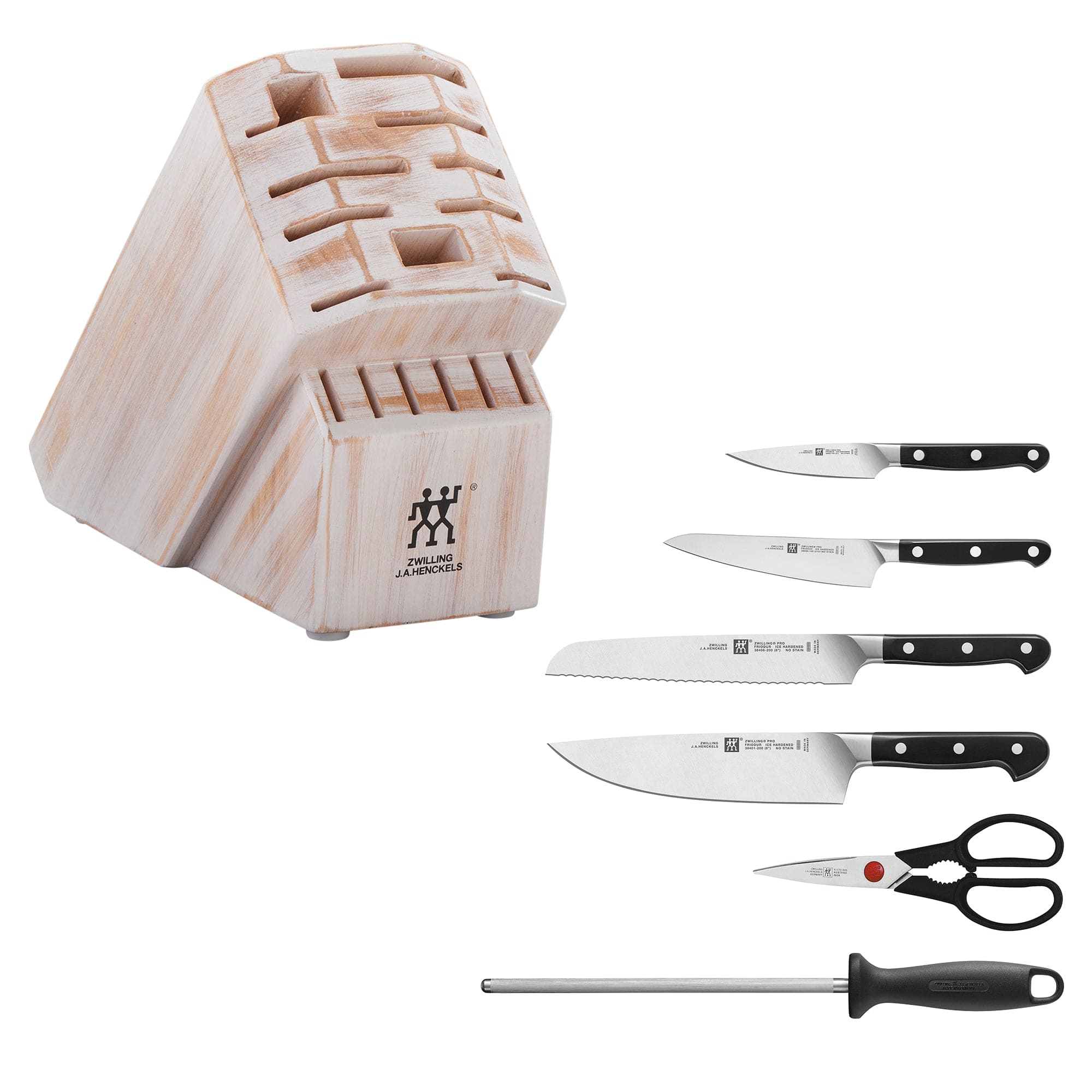 Zwilling Pro 7-pc Knife Block Set - Rustic White