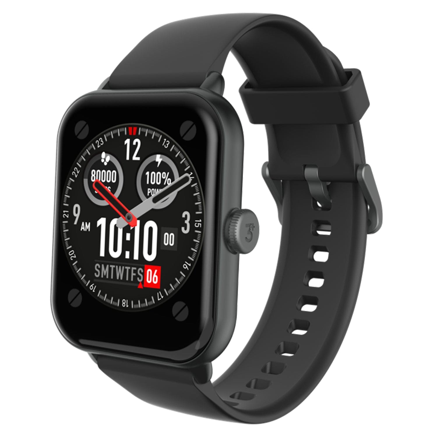 3Plus Vibe Lite BT Smartwatch with 1.96" Color Touch Screen, Bluetooth Calling, Heart Rate/Blood Oxygen/Sleep, 24 Workouts, and IP68 Water-Resistant