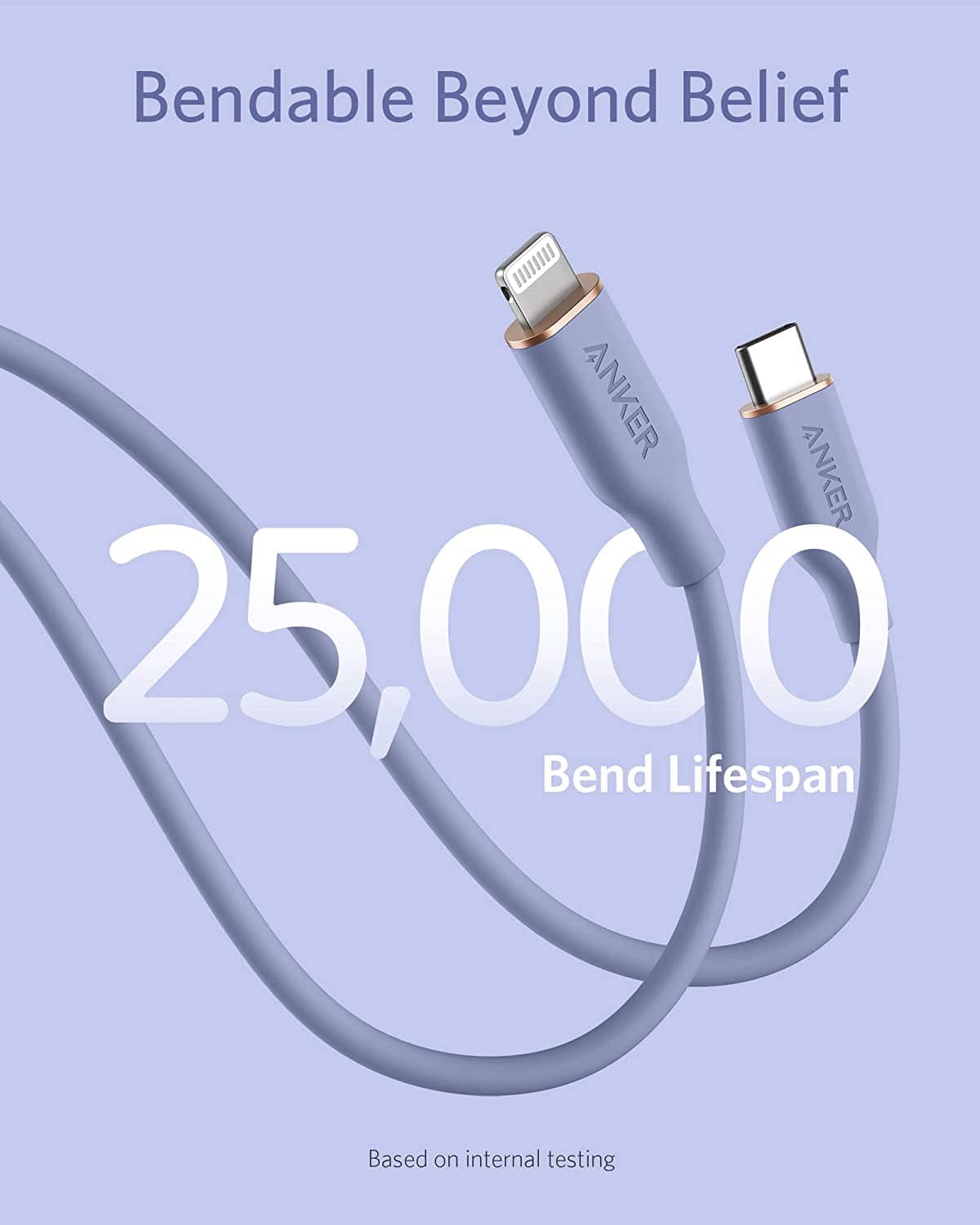 Anker <b>641</b> USB-C to Lightning Cable (Flow, 3 ft Silicone)