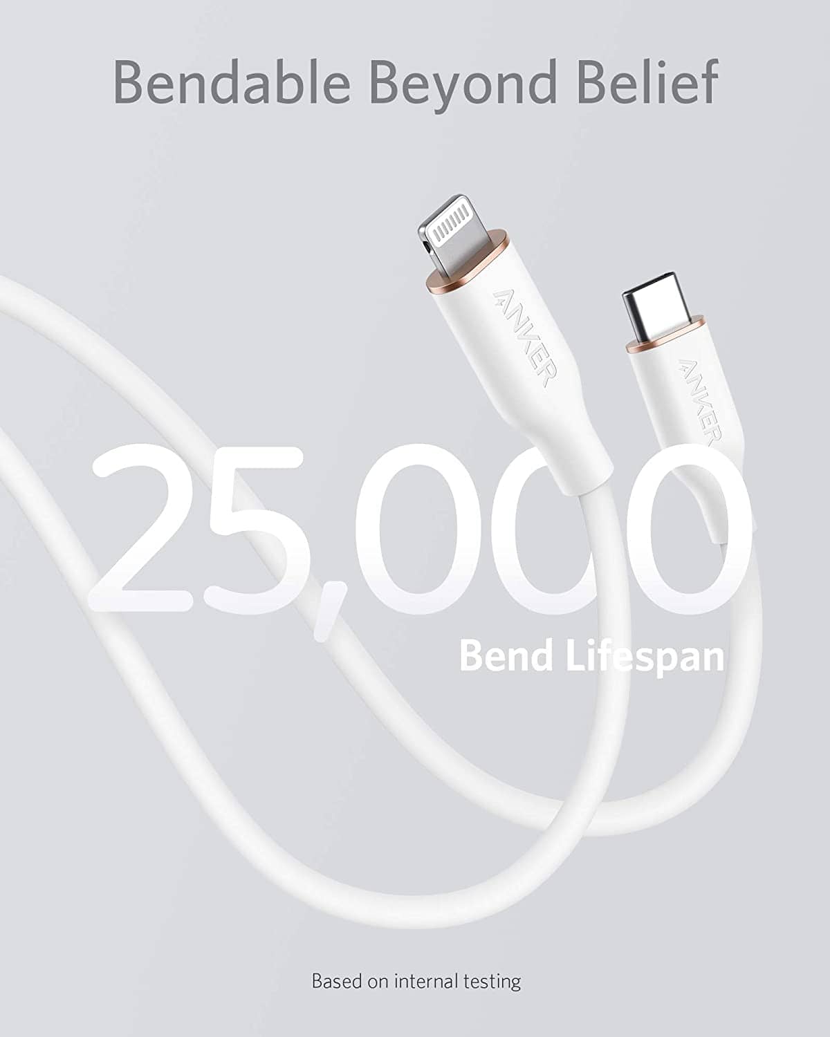 Anker <b>641</b> USB-C to Lightning Cable (Flow, 3 ft Silicone)