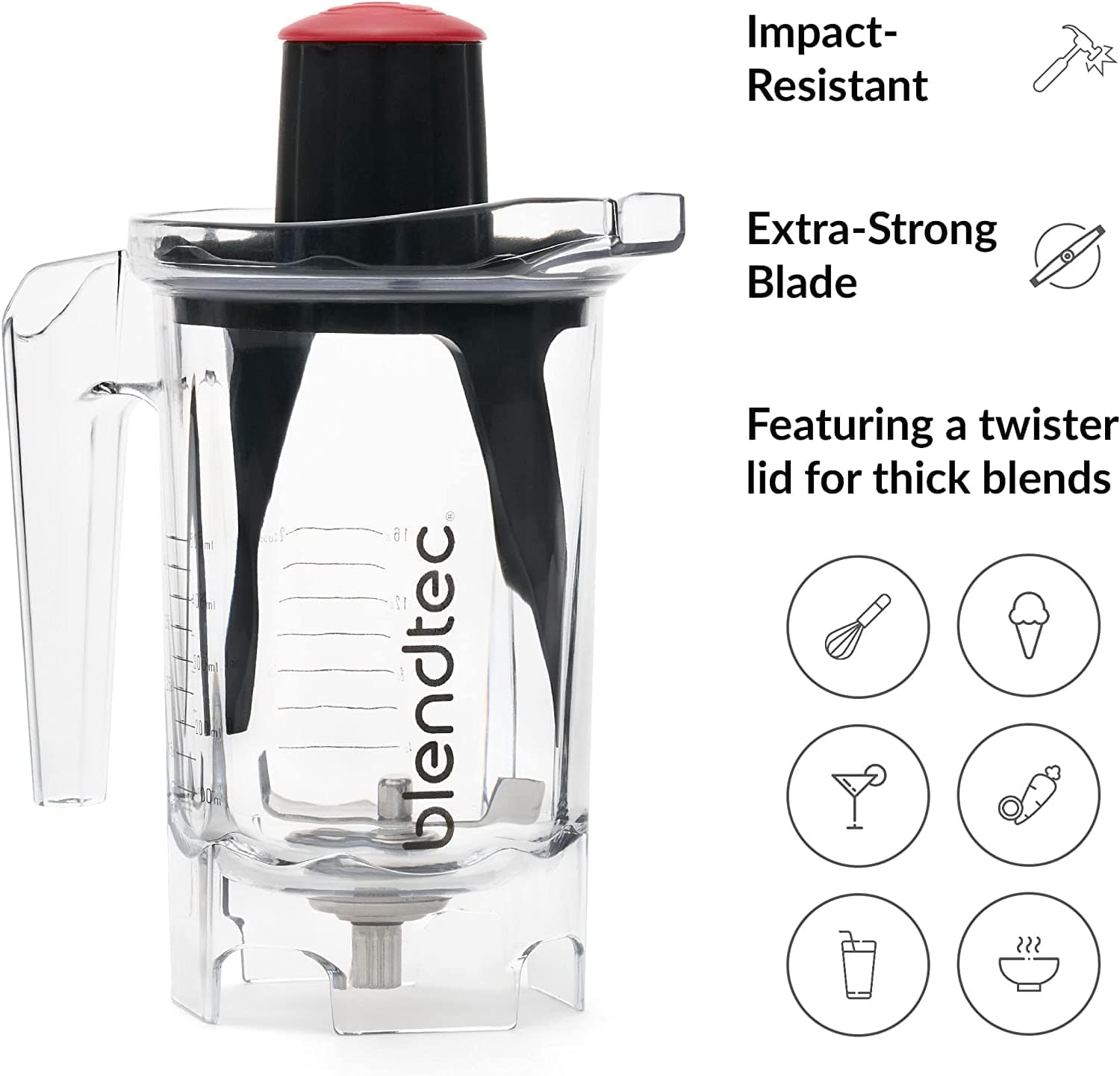 Blendtec Twister Jar, 16 oz, Clear