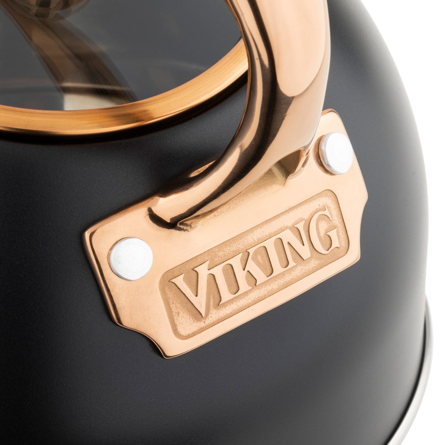 Viking 2.6-qt Stainless Steel Whistling Kettle with 3-Ply Base, Black & Copper
