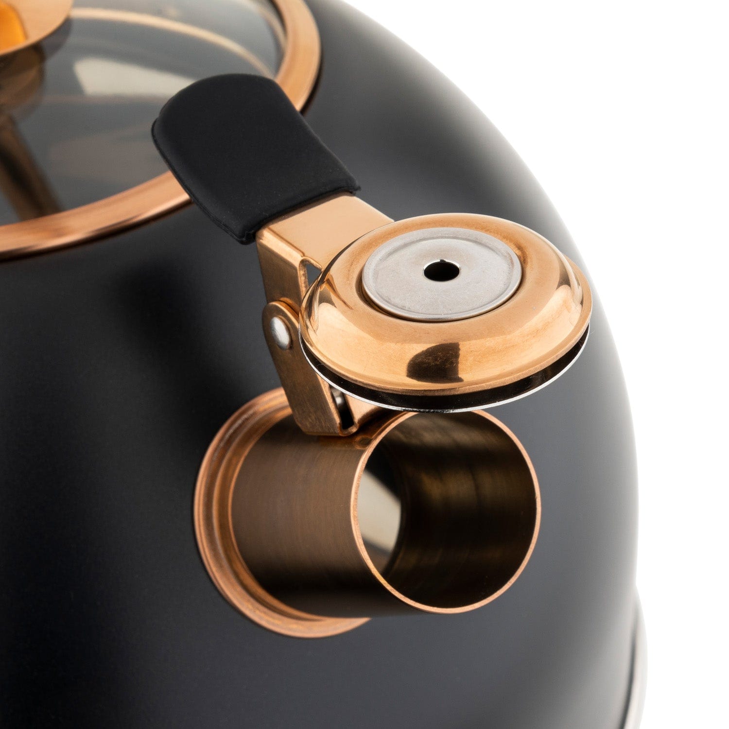 Viking 2.6-qt Stainless Steel Whistling Kettle with 3-Ply Base, Black & Copper
