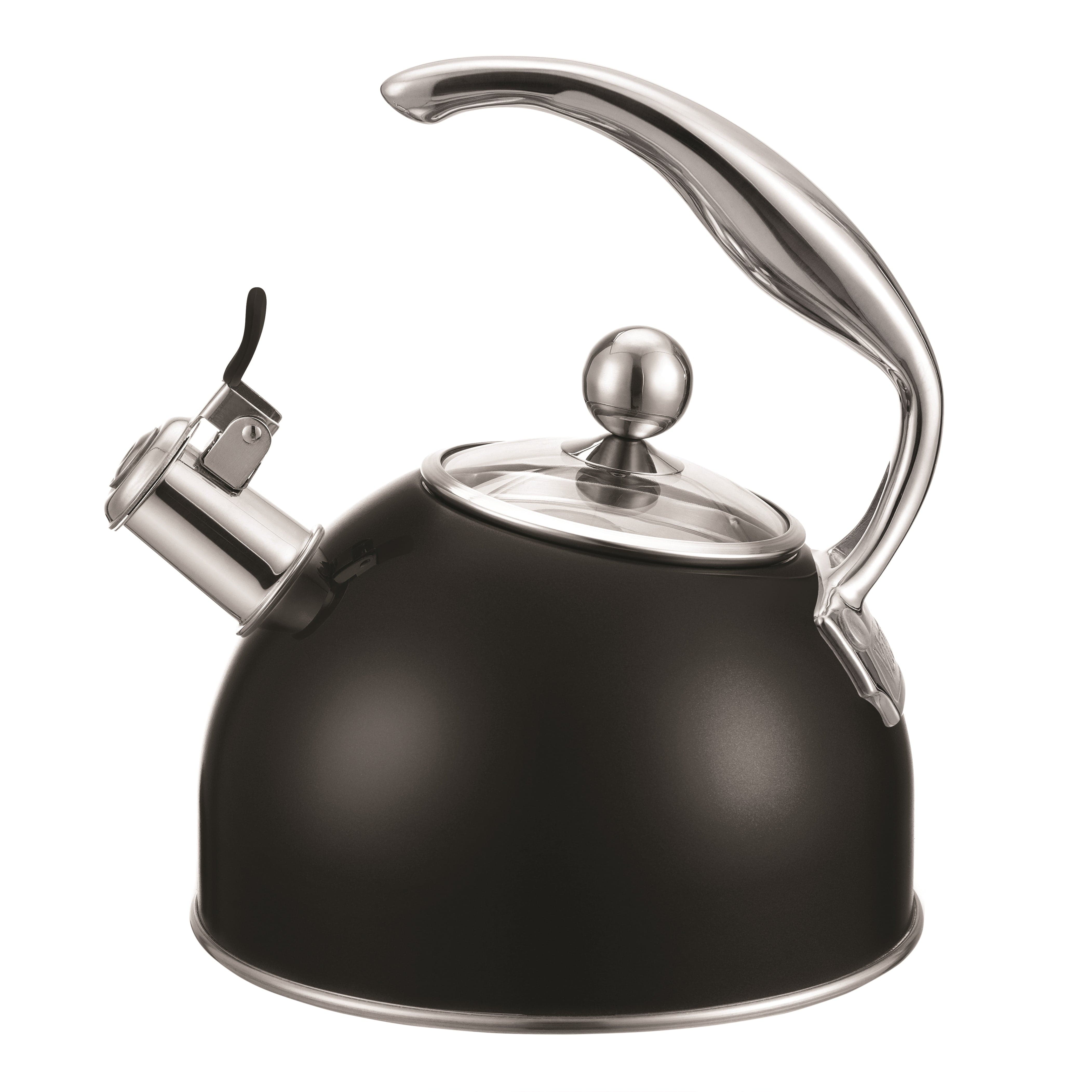 Viking 2.6-qt Stainless Steel Whistling Kettle with 3-Ply Base, Matte Black