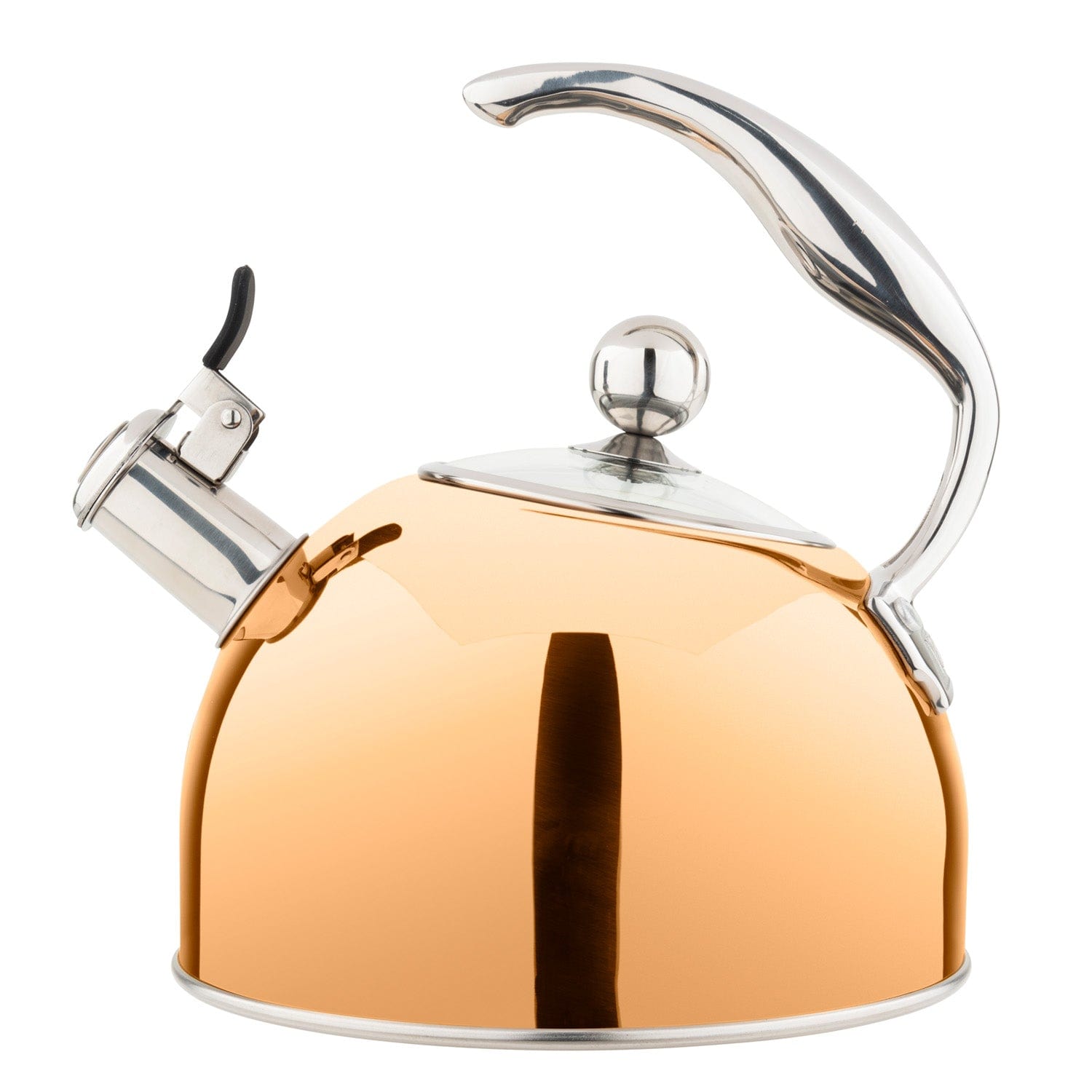 Viking 2.6-qt Stainless Steel Whistling Kettle with 3-Ply Base, Rose Gold