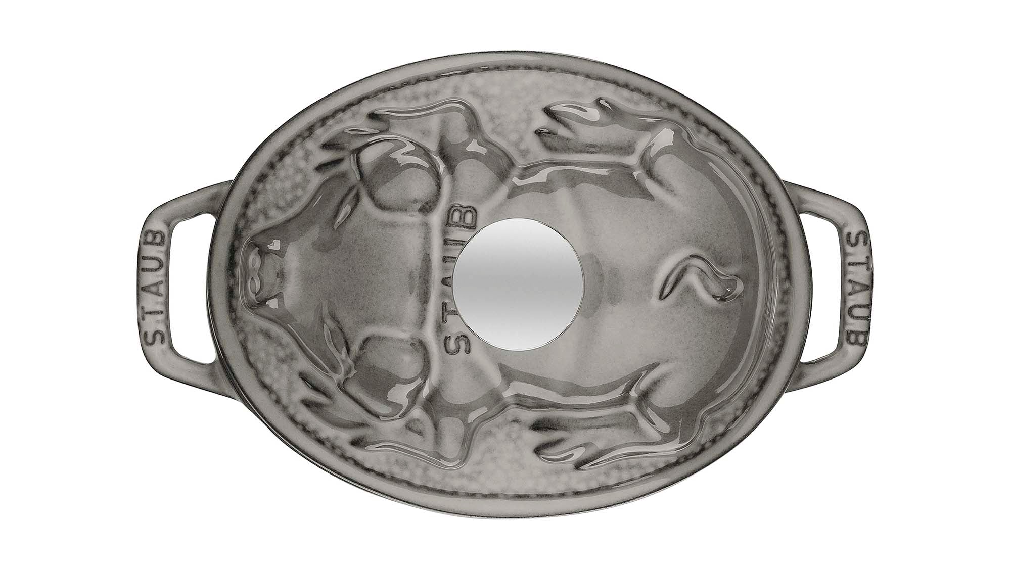 Staub Cast Iron 1-qt Pig Cocotte, Dutch Oven - Graphite Grey