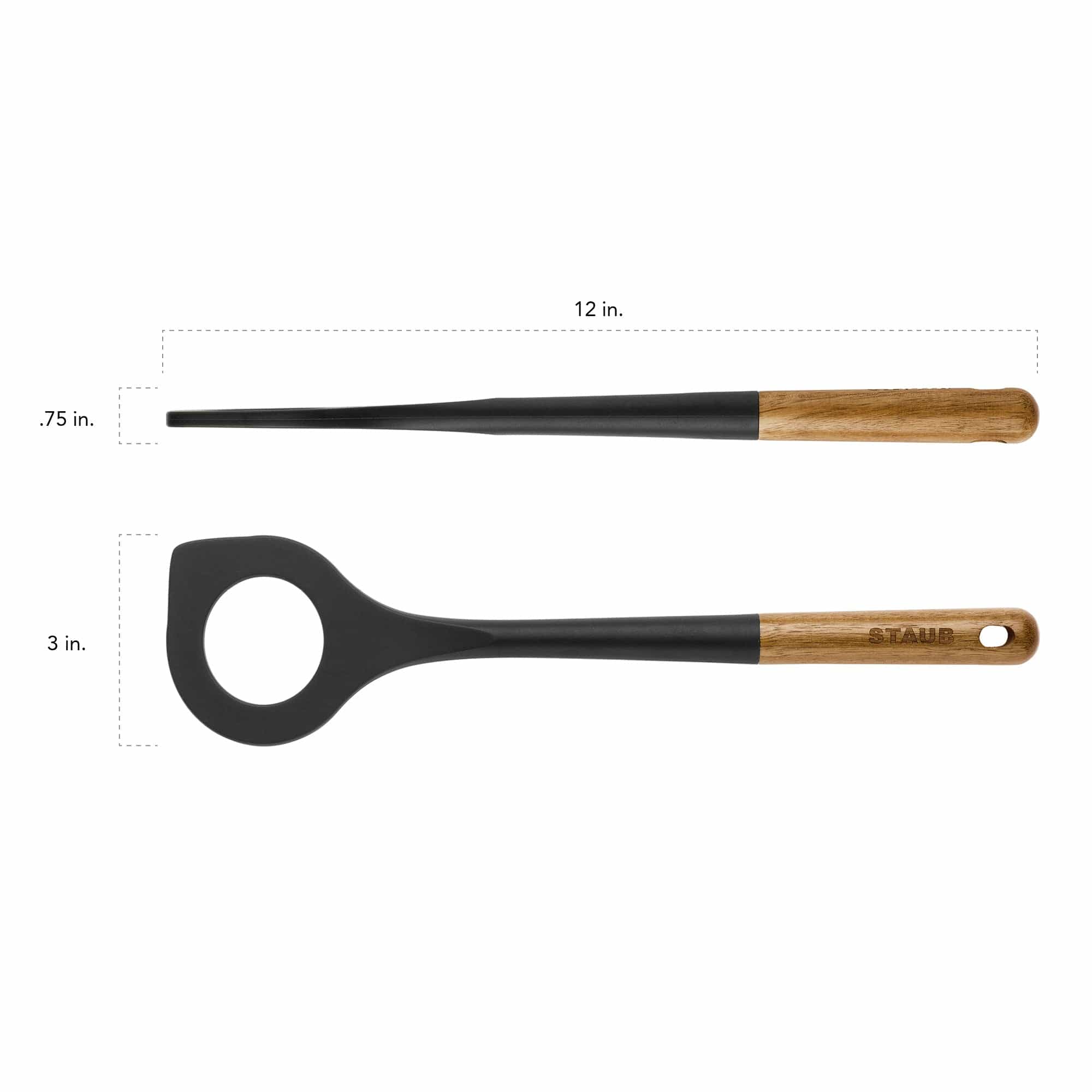 Staub Silicone Risotto Spoon, BPA-Free Cooking Utensil with Wood Handle