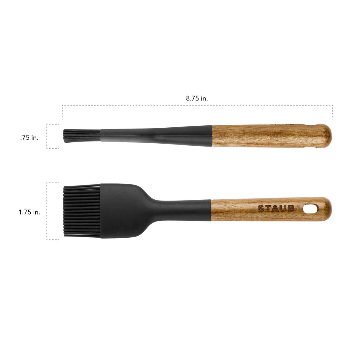 Staub Silicone Pastry Brush, BPA-Free Cooking Utensil with Wood Handle