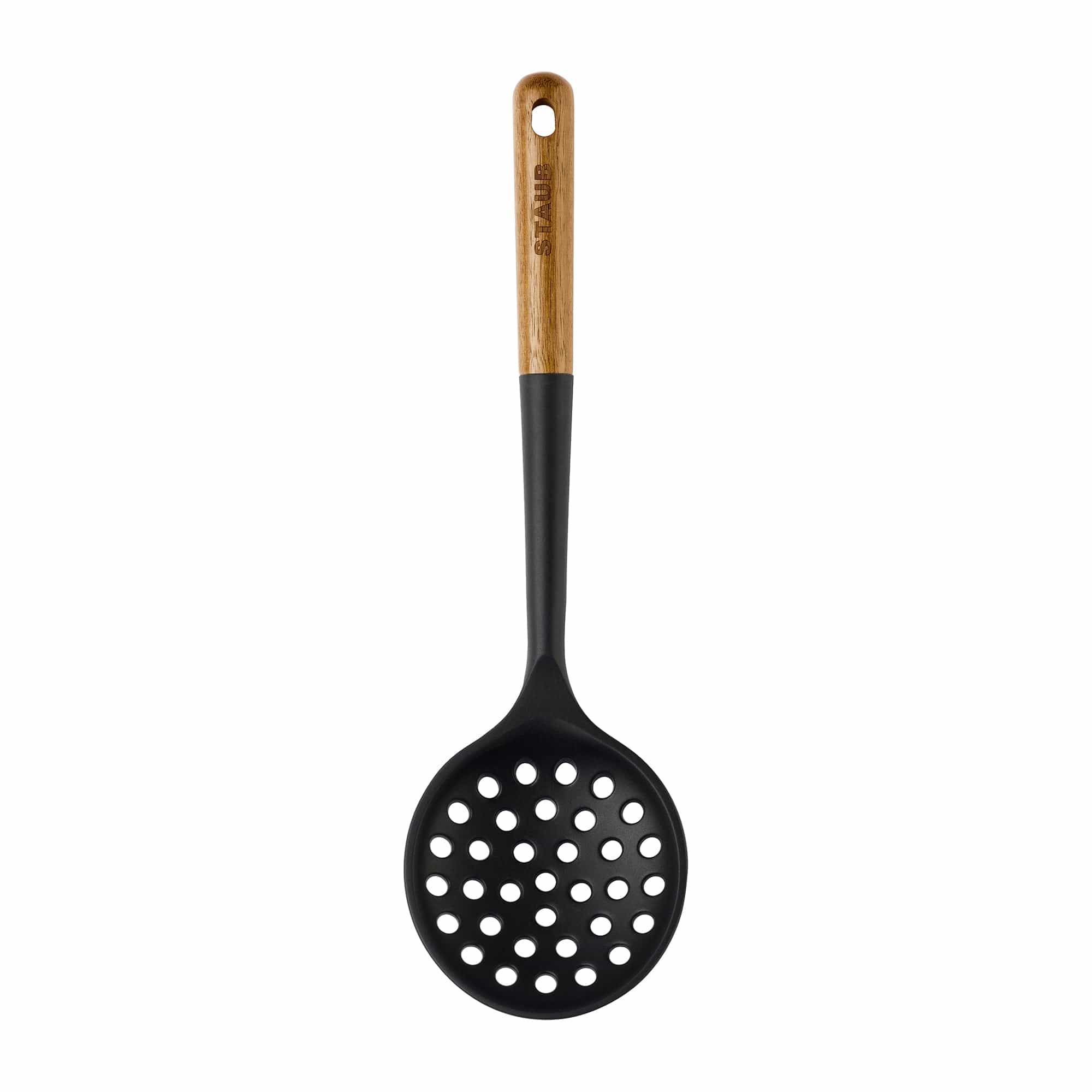 Staub Silicone Skimming Ladle, BPA-Free Cooking Utensil with Wood Handle