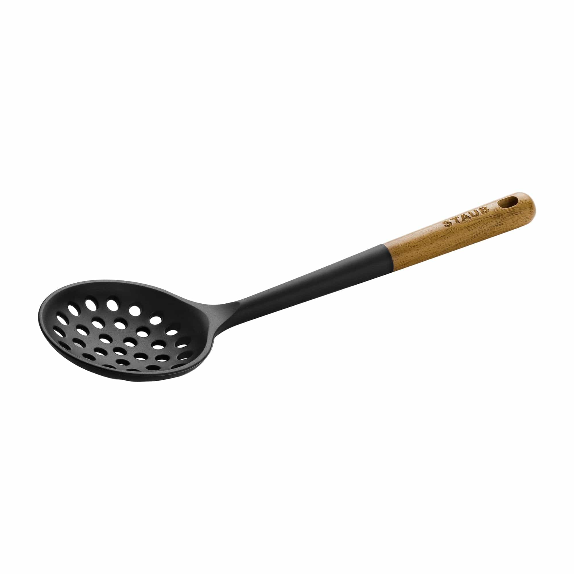 Staub Silicone Skimming Ladle, BPA-Free Cooking Utensil with Wood Handle