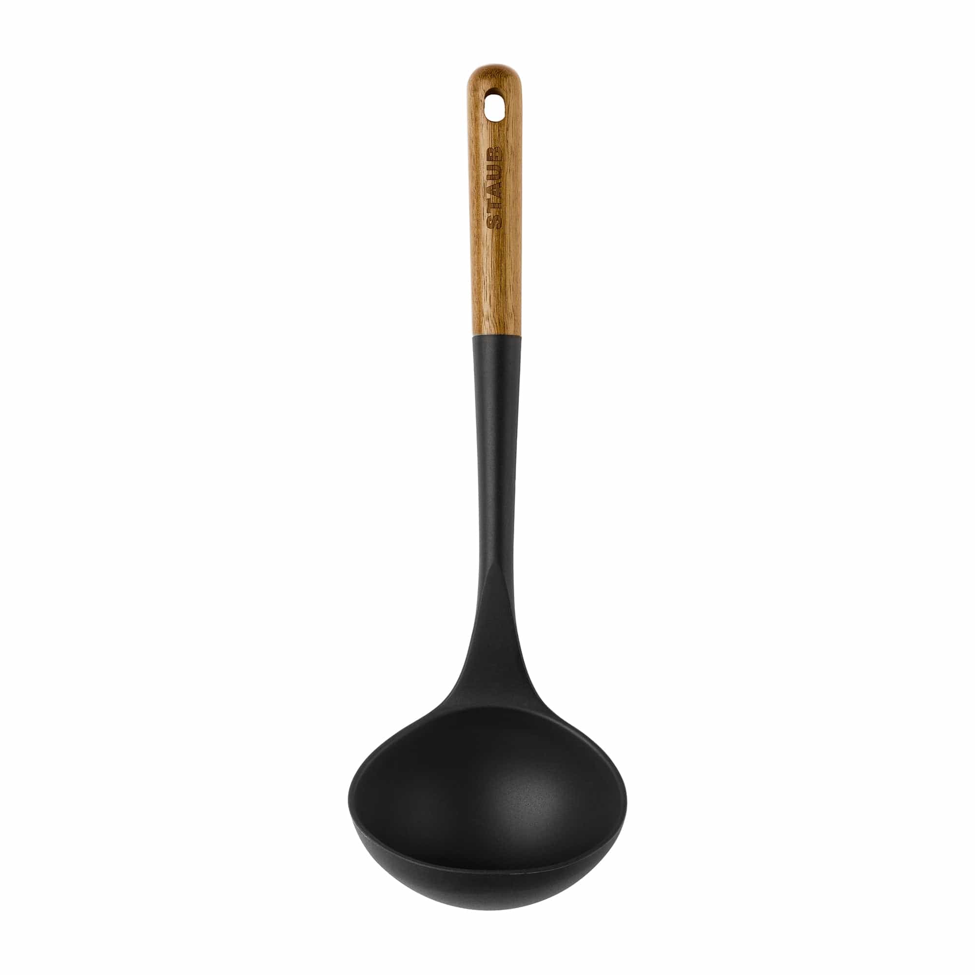 Staub Silicone Soup Ladle, BPA-Free Cooking Utensil with Wood Handle