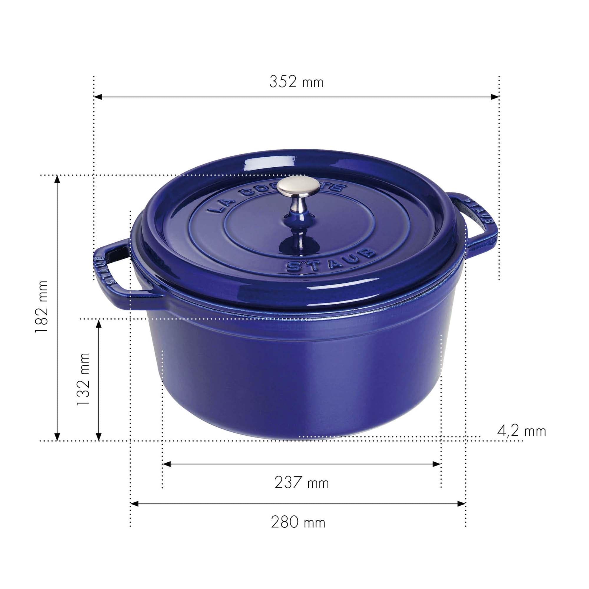 Staub Cast Iron 7-qt Round Cocotte, Dutch Oven - Dark Blue