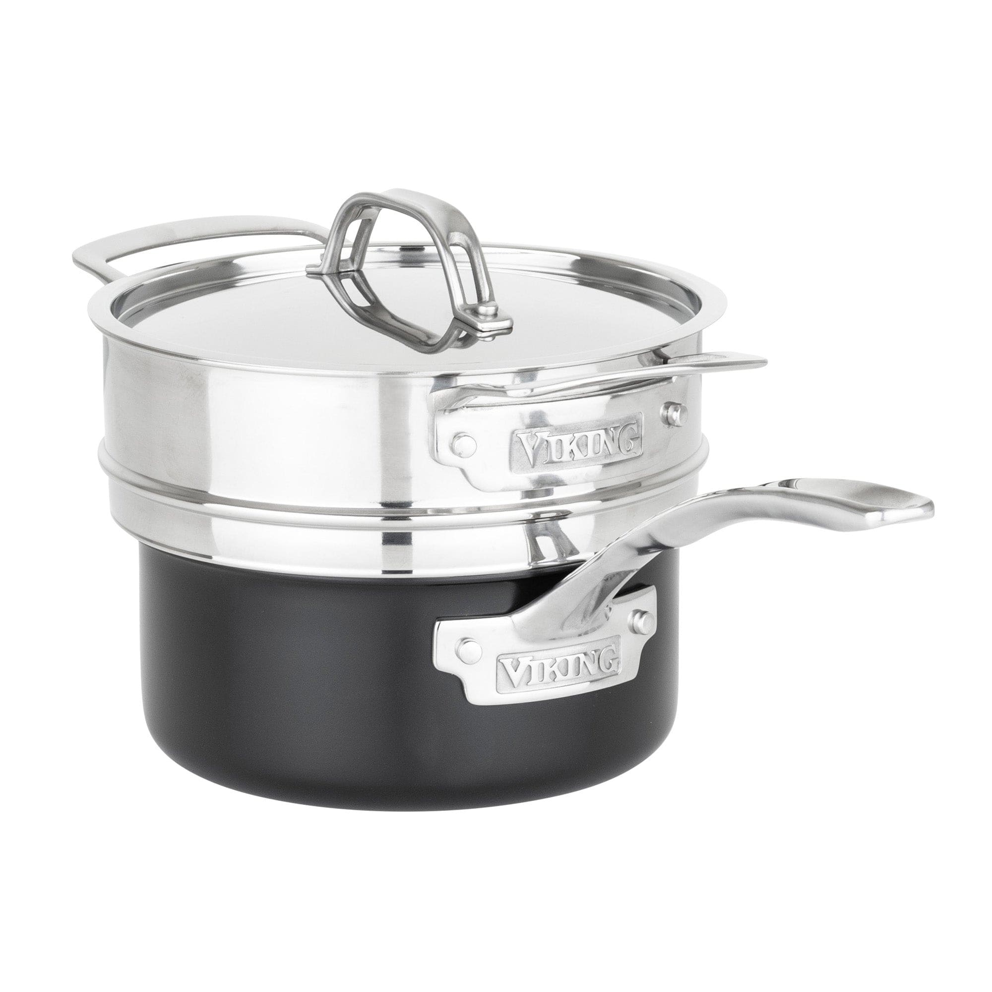 Viking 3-Ply Cast Black 12-pc Cookware Set with Metal Lids