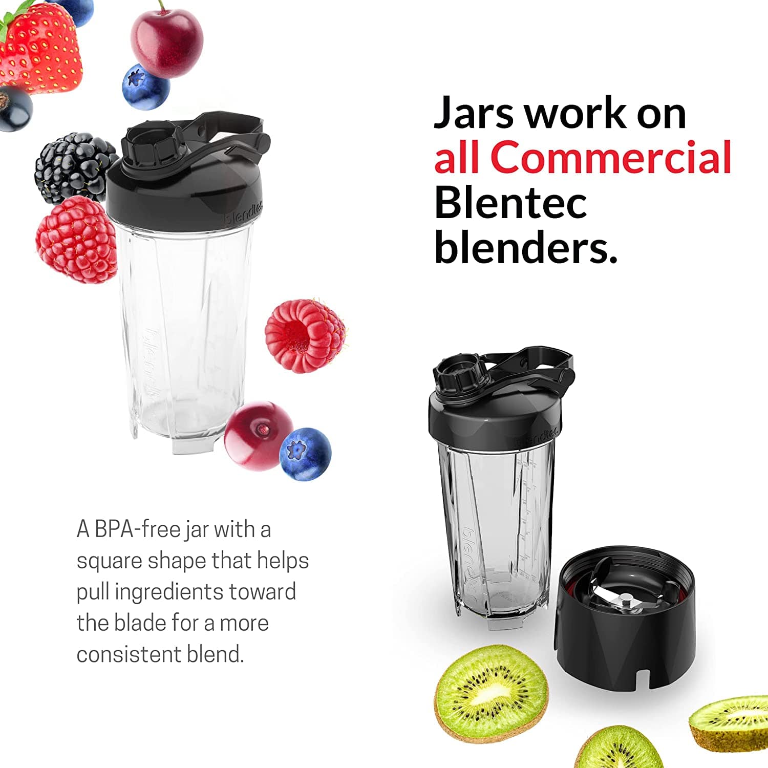 Blendtec Blendtec Go Travel Jar, 30 oz, Clear