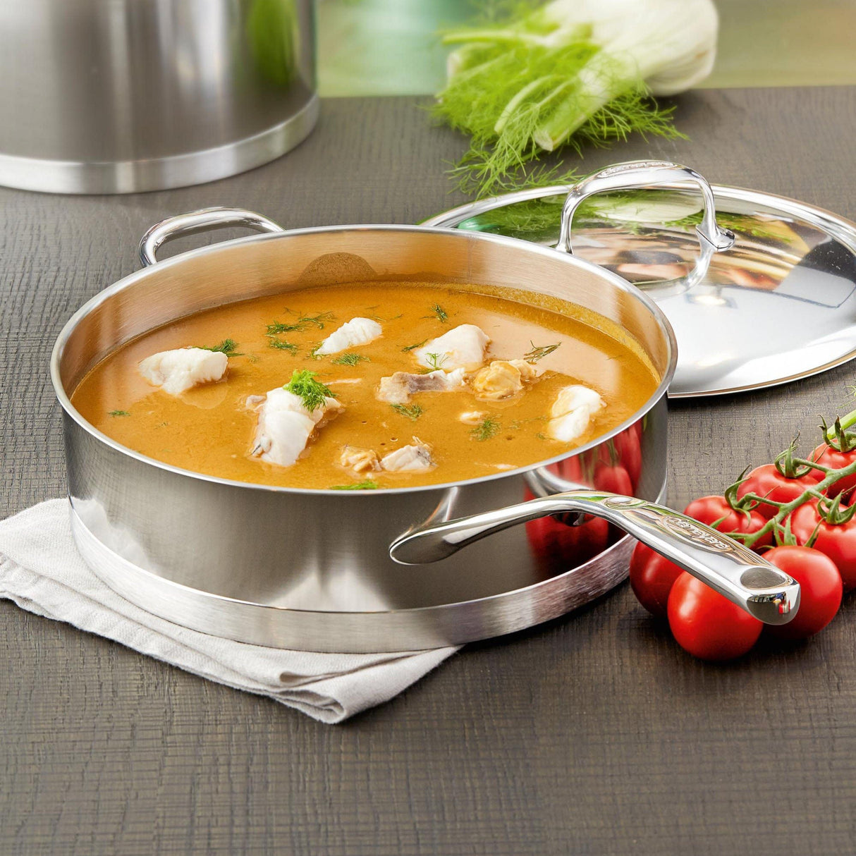 Demeyere Atlantis 5.1-qt Stainless Steel Saute Pan with Helper Handle