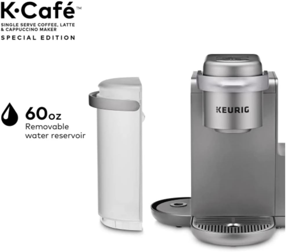 Keurig K-Cafe C Single Serve K-Cup Pod Coffee, Latte and Cappuccino Maker, Nickel - Certified Refurbished