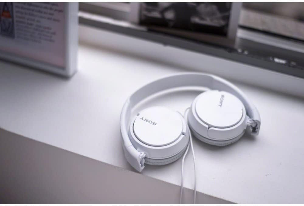 Sony ZX Series Extra Bass Smartphone Headset with Mic, White