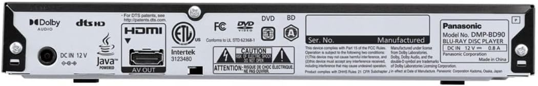 Panasonic HD Blu-Ray Disc Player - Refurbished