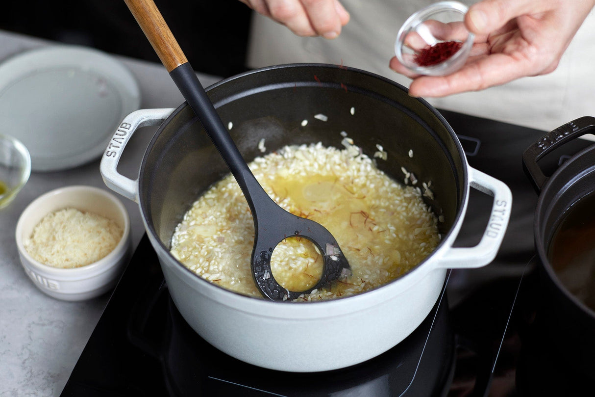 Staub Cast Iron 4-qt Round Cocotte, Dutch Oven - White Truffle