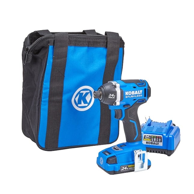Kobalt 24-volt Brushless Cordless Impact Driver, Battery and Charger Included with Soft Bag