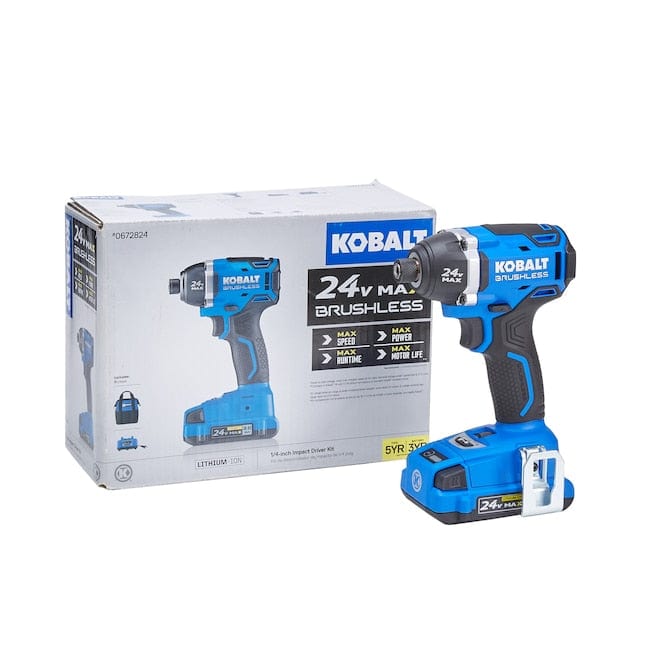 Kobalt 24-volt Brushless Cordless Impact Driver, Battery and Charger Included with Soft Bag