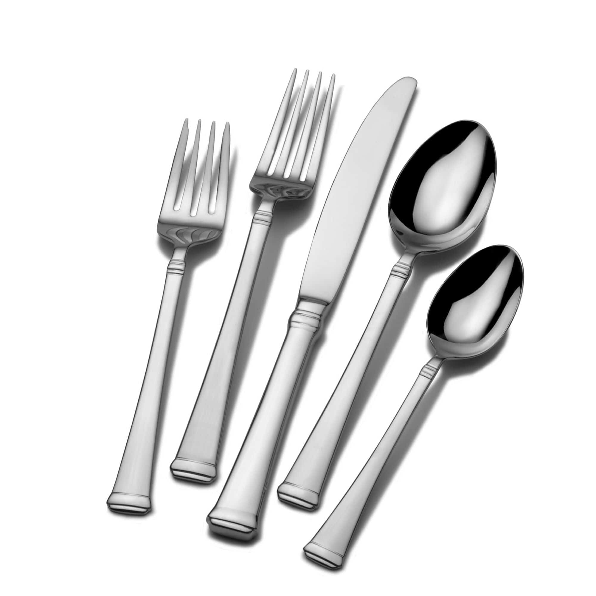 Mikasa Harmony 65-Piece 18/10 Stainless Steel Flatware Set with Utensil-Serving Set, Silver