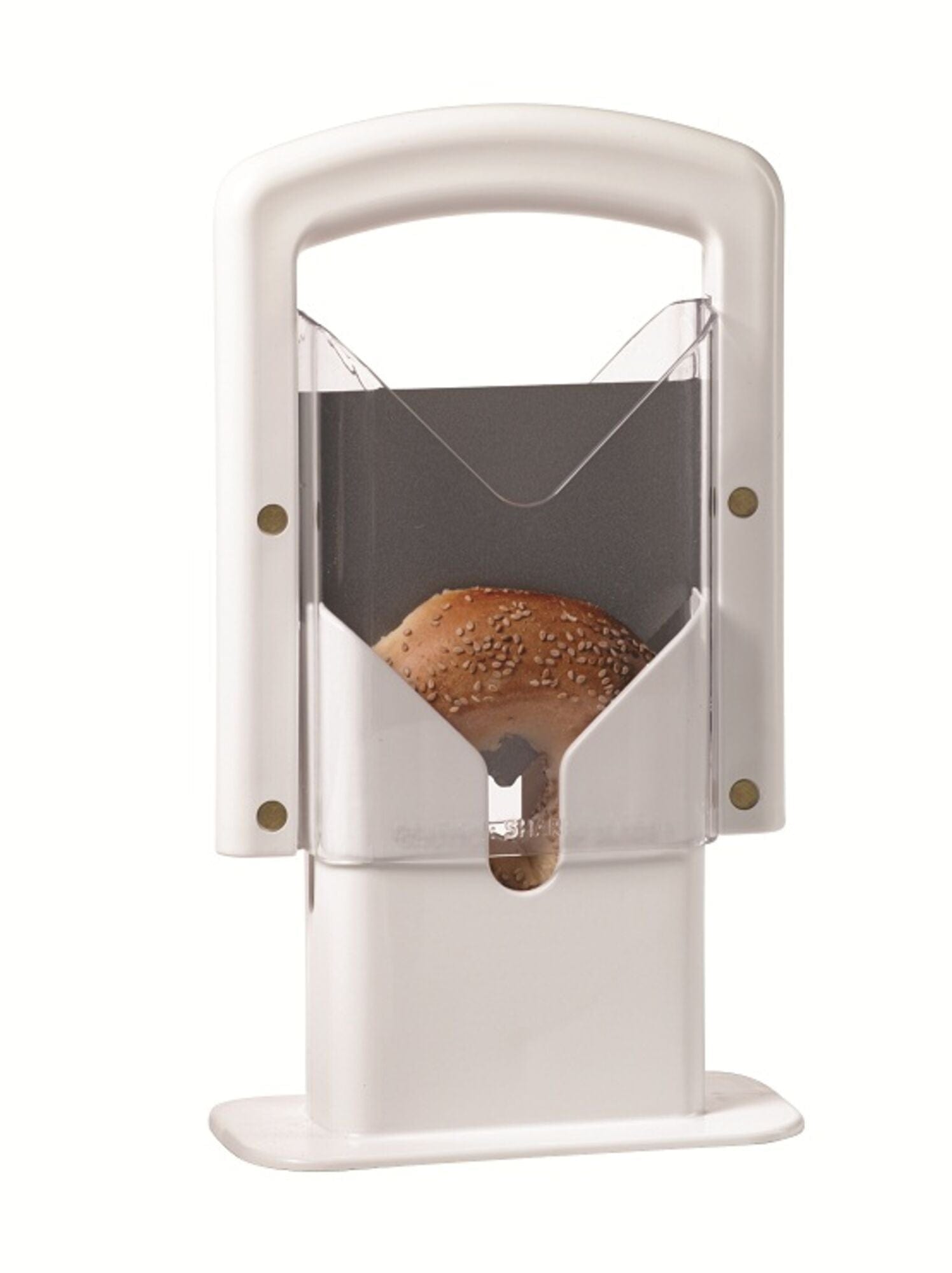 Hoan The Original Bagel Guillotine Universal Slicer, 9.25-Inch, White, High-Precision Slicer