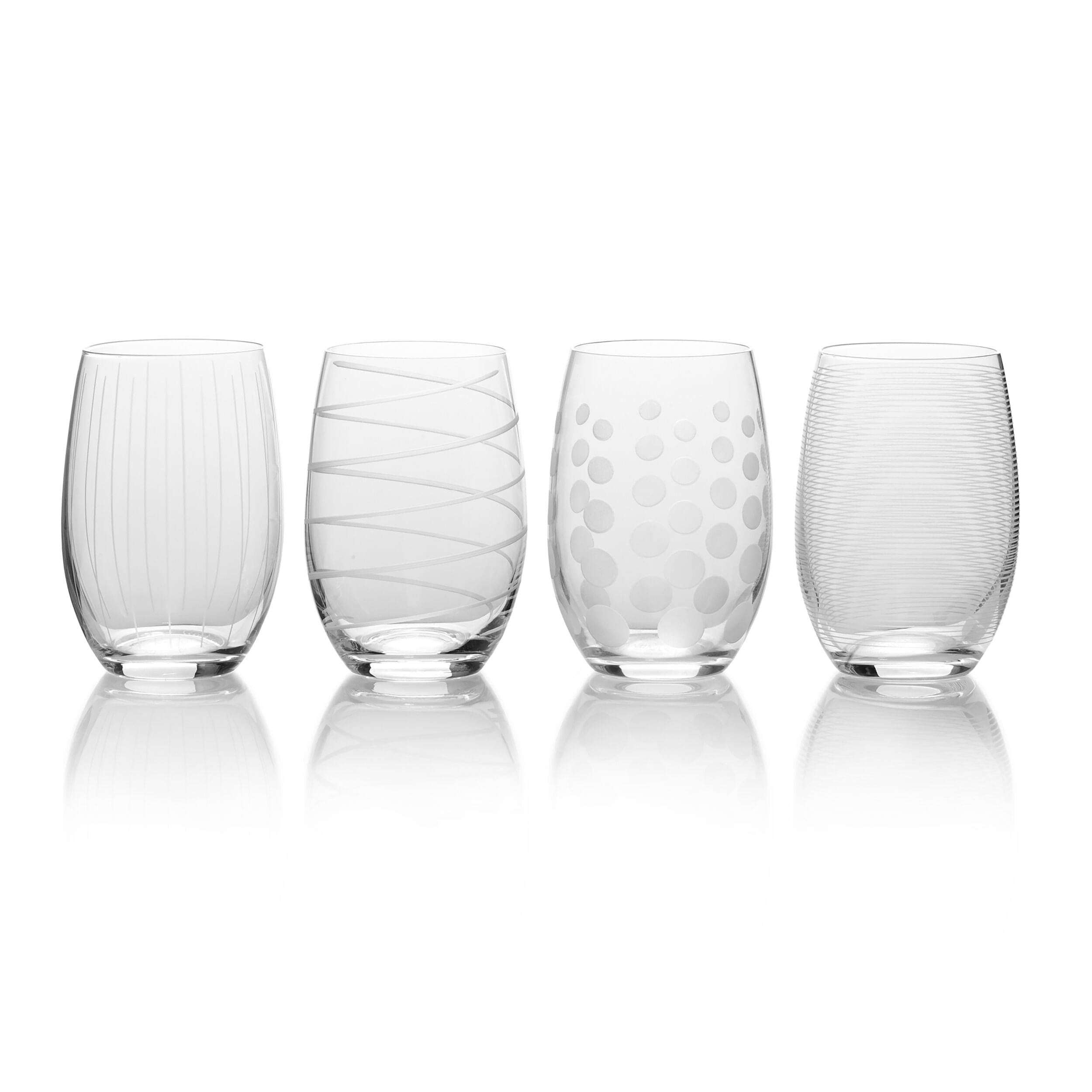 Mikasa Cheers Stemless Wine Glass, 17-Ounce, Set of 4, Clear