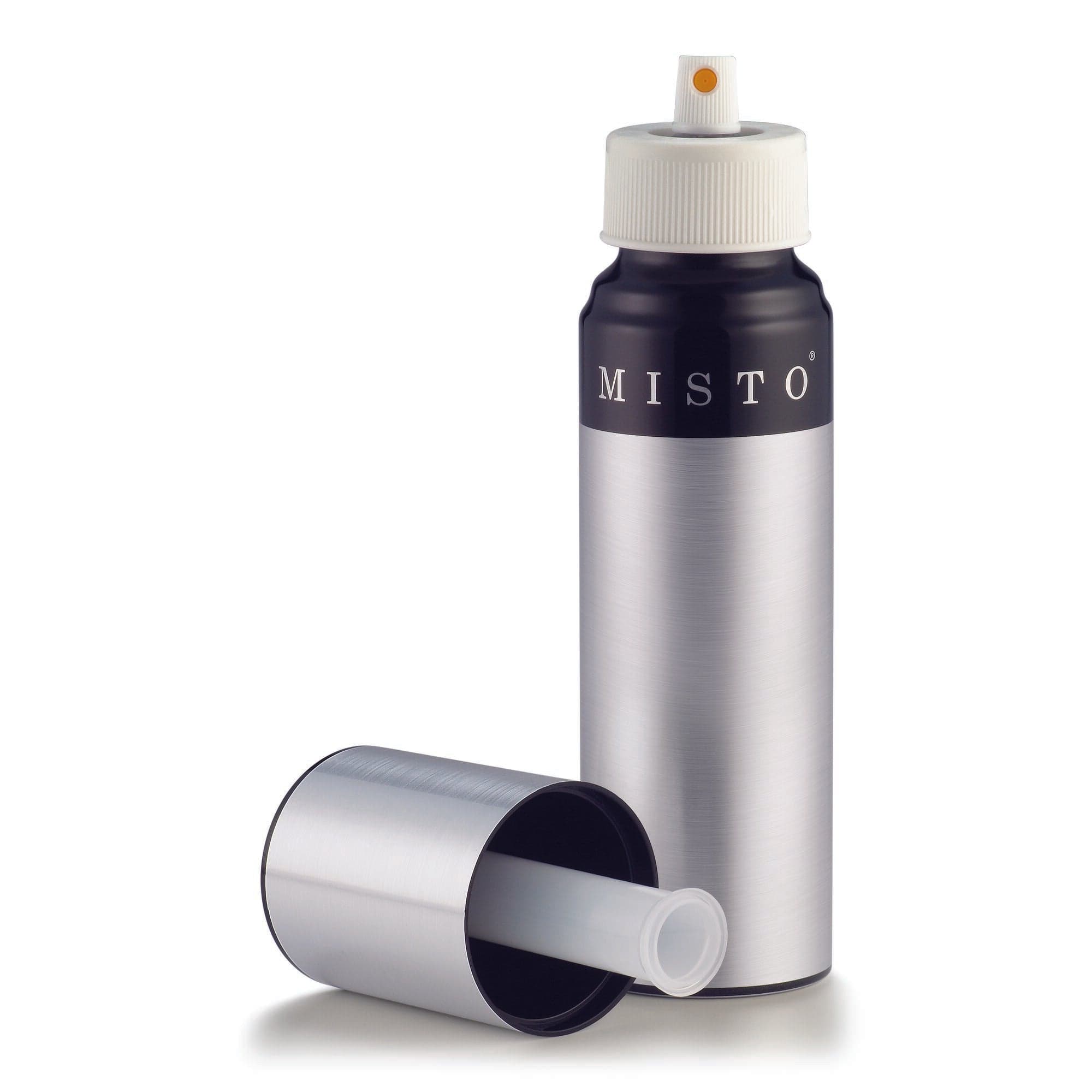 Misto Aluminum Oil Sprayer, Set of 2 - Versatile Refillable Aerosol Sprayers for Olive Oil, Vinegar, Lemon Juice, Dressings