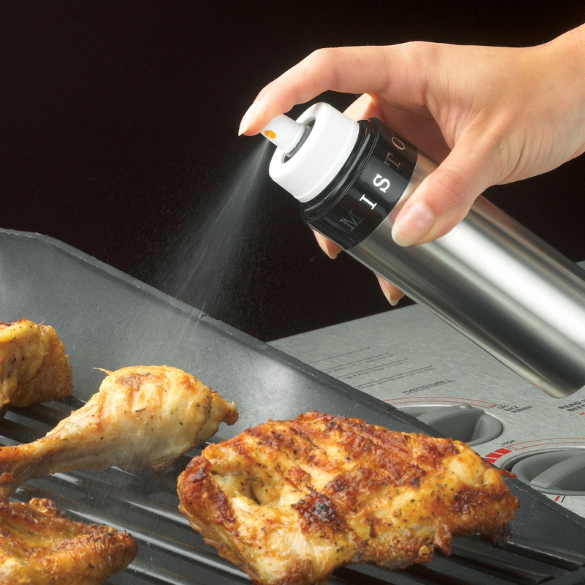 Misto Aluminum Oil Sprayer, Set of 2 - Versatile Refillable Aerosol Sprayers for Olive Oil, Vinegar, Lemon Juice, Dressings