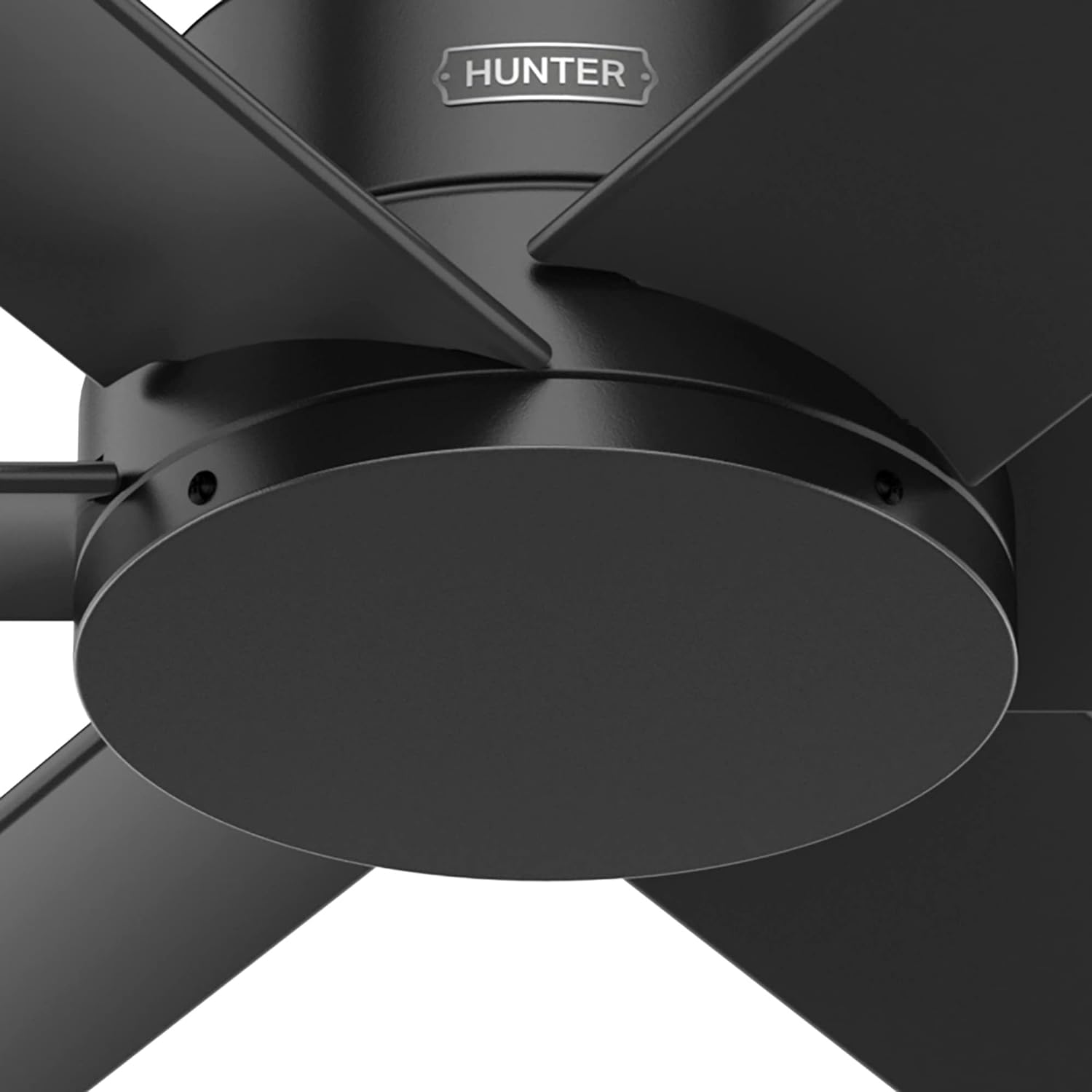 Hunter Fans 52" Kennicott Industrial Style Outdoor Patio SureSpeed Ceiling Fan with Wall Control, Matte Black