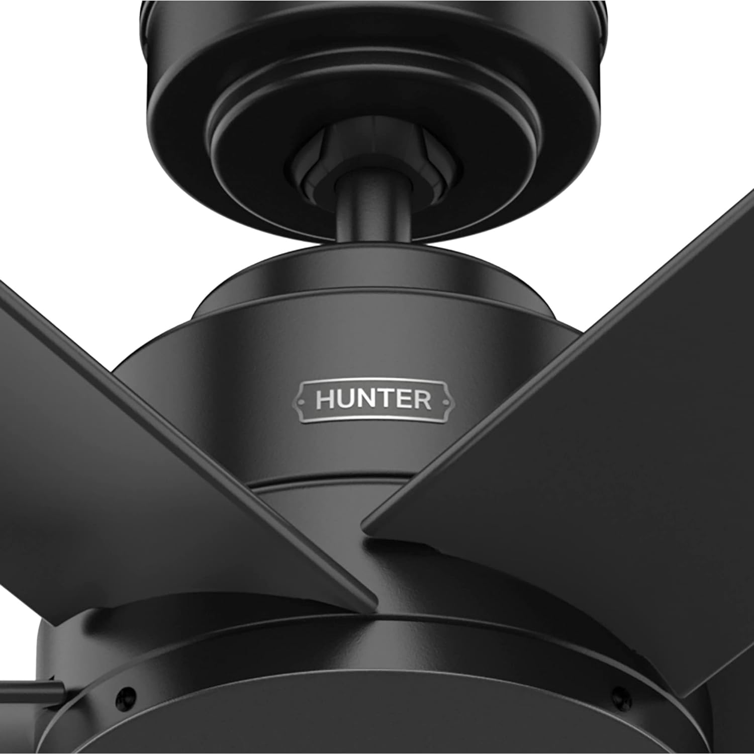 Hunter Fans 52" Kennicott Industrial Style Outdoor Patio SureSpeed Ceiling Fan with Wall Control, Matte Black