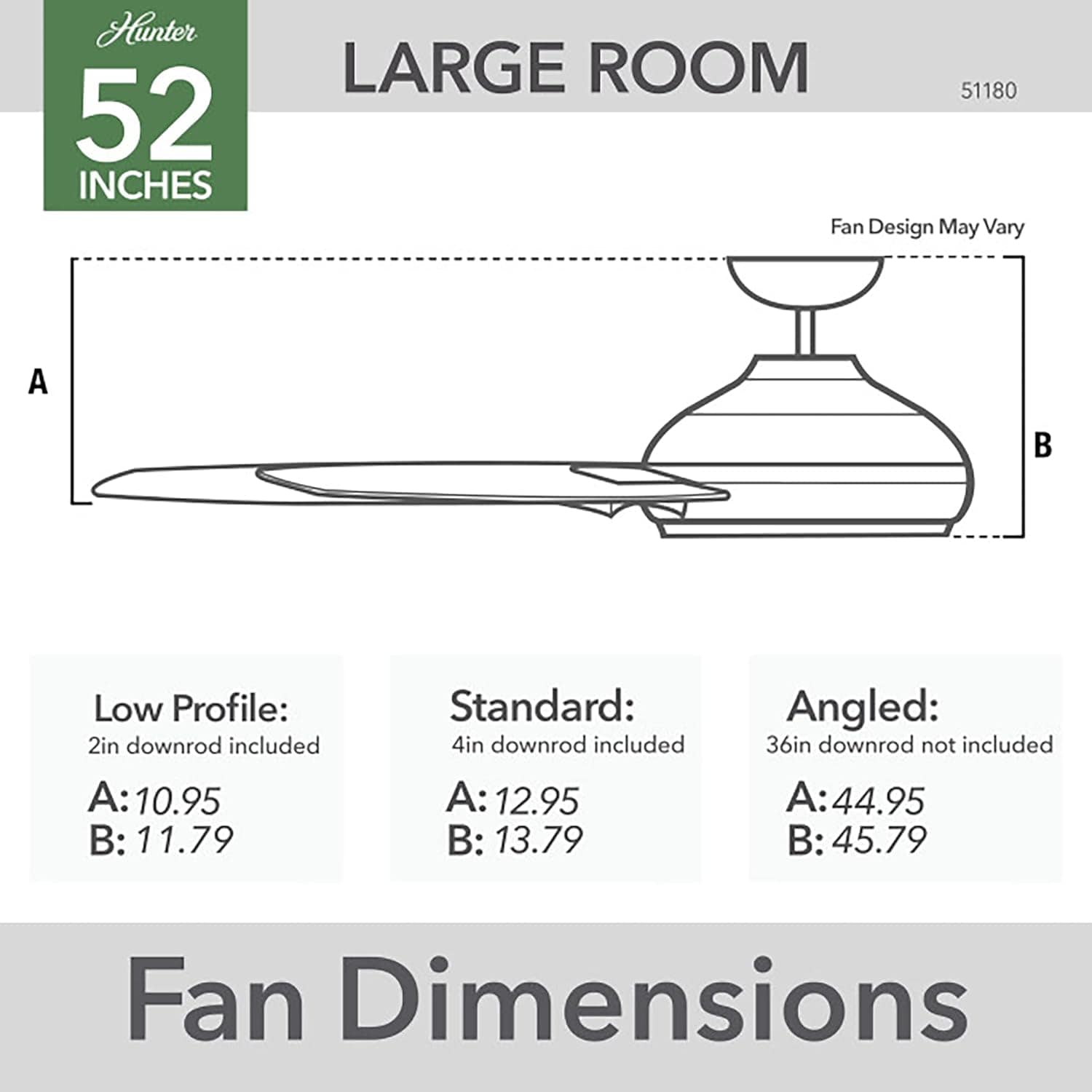 Hunter Fans 52" Kennicott Industrial Style Outdoor Patio SureSpeed Ceiling Fan with Wall Control, Matte Black