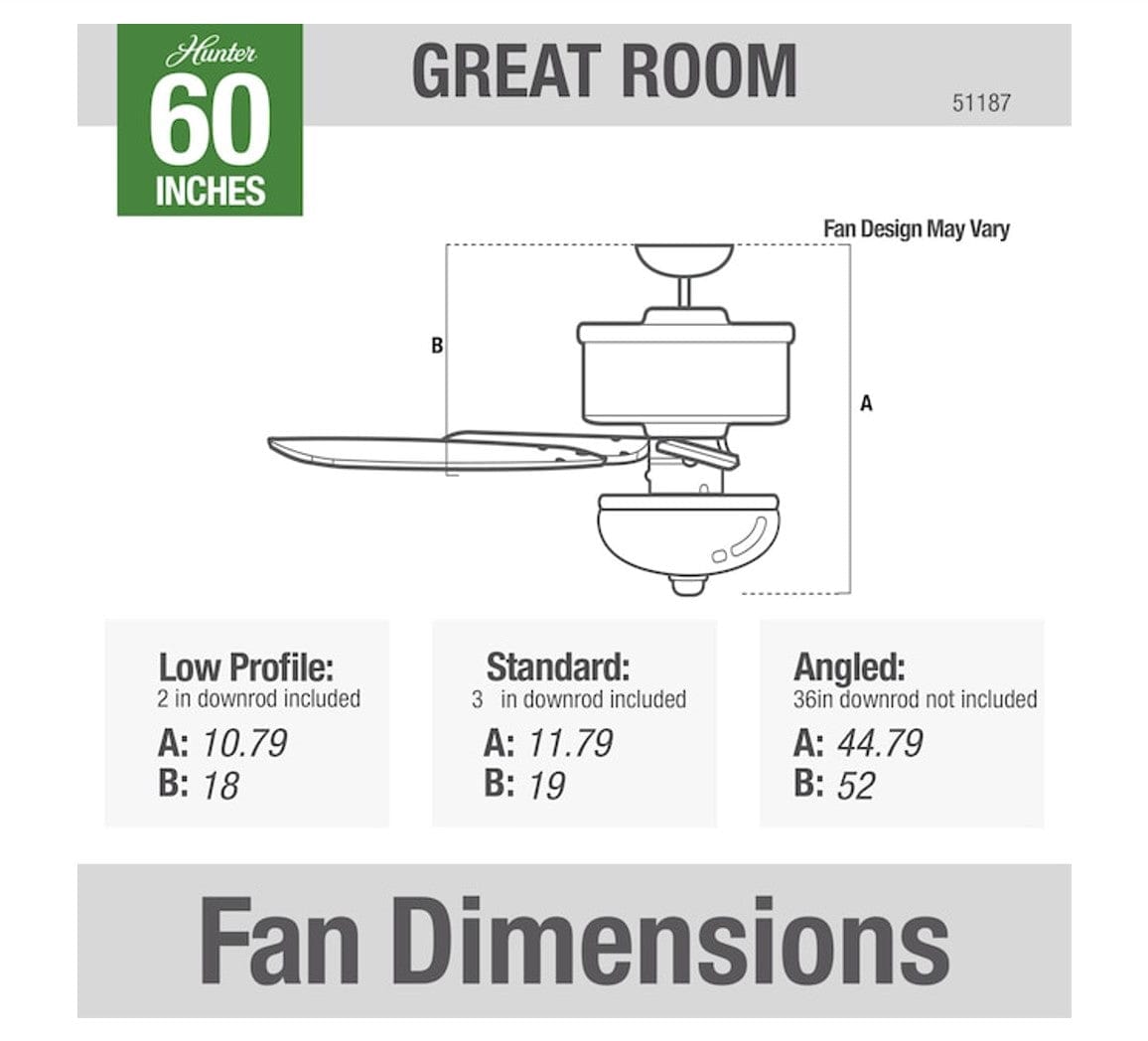 Hunter Fans 60" Regalia II SureSpeed Whisper Quiet Ceiling Fan with LED Light, Fresh White