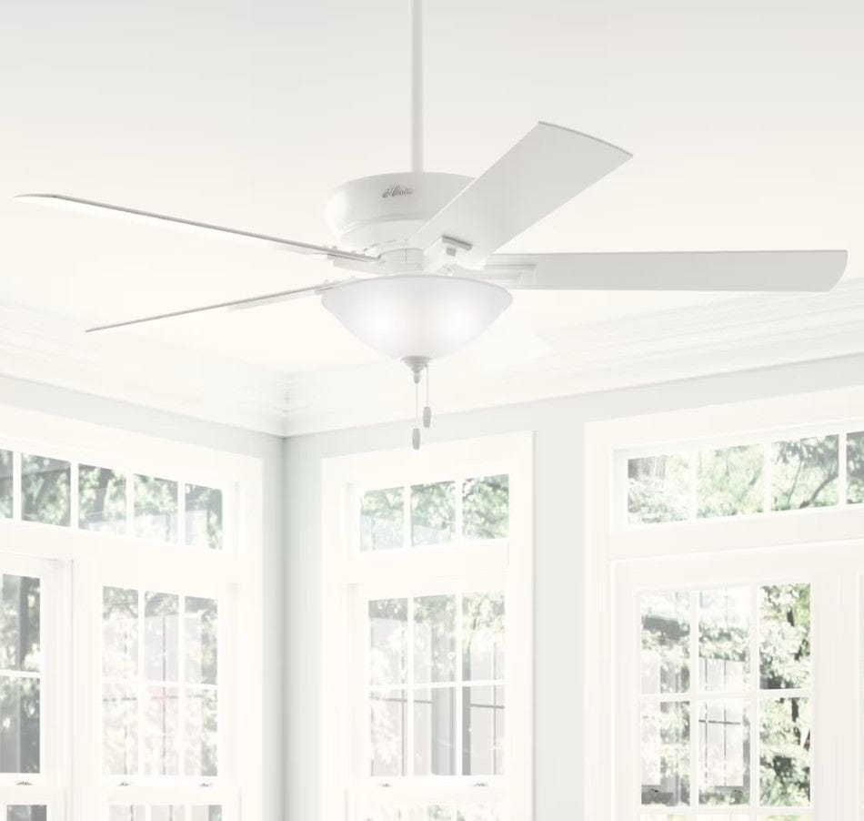 Hunter Fans 60" Regalia II SureSpeed Whisper Quiet Ceiling Fan with LED Light, Fresh White