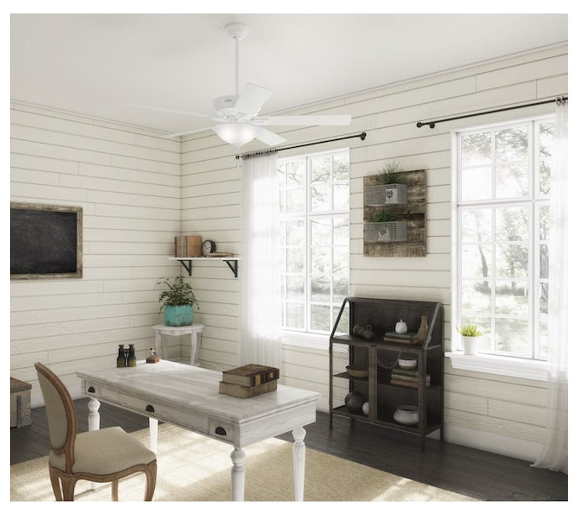 Hunter Fans 60" Regalia II SureSpeed Whisper Quiet Ceiling Fan with LED Light, Fresh White