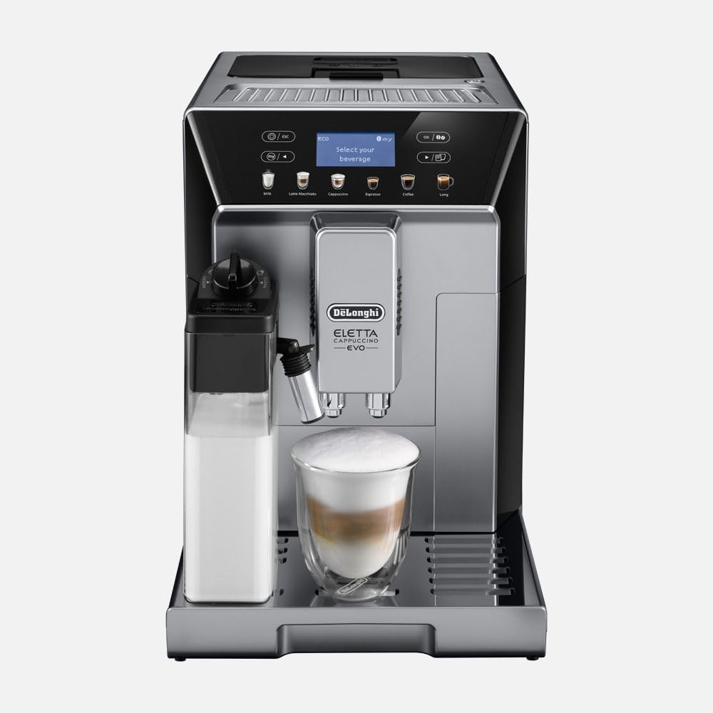De'Longhi Eletta Evo Fully Automatic Espresso Cappuccino Coffee Maker with One Touch Latte Crema System - Certified Refurbished