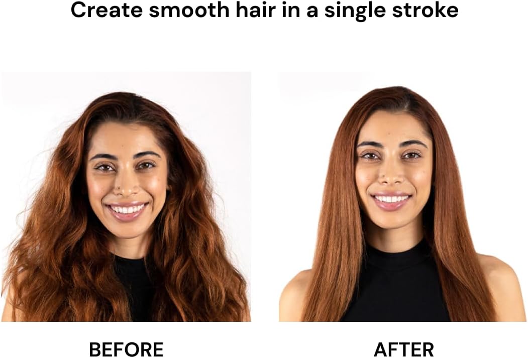 L'ange Hair Le Vite Straightening Brush, Dual-Voltage Hot Brush for Smooth, Anti Frizz Hair, Blush